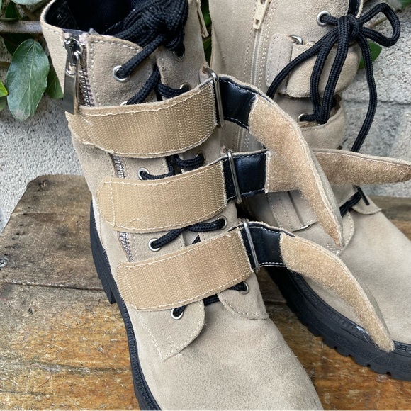 Free People Emmett Lace Up Lug Sole Boot in Latte Suede - Picture 5 of 14